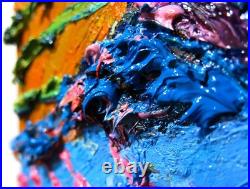 Original Oil? Painting Vintage Art? Signed Impressionist Pop? Abstract Modern Deco