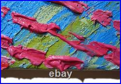 Original Oil? Painting Vintage Art? Signed Impressionist Pop? Abstract Modern Deco