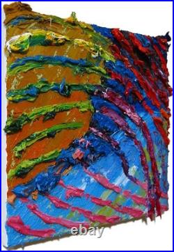 Original Oil? Painting Vintage Art? Signed Impressionist Pop? Abstract Modern Deco