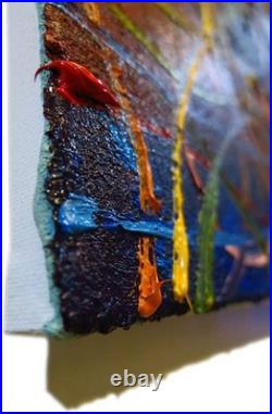 Original Oil? Painting Vintage Art? Signed Impressionist Pop? Abstract Modern Deco