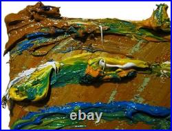 Original Oil? Painting Vintage Art? Signed Impressionist Pop? Abstract Modern Deco