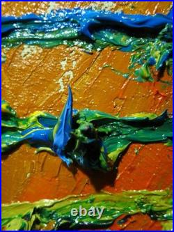 Original Oil? Painting Vintage Art? Signed Impressionist Pop? Abstract Modern Deco