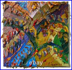 Original Oil? Painting Vintage? Art? Signed Pop Outsider Abstract Outsider? Nature A