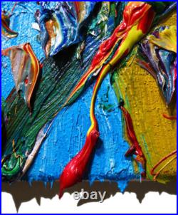 Original Oil? Painting Vintage? Art? Signed Pop Outsider Abstract Outsider? Nature A