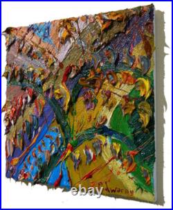 Original Oil? Painting Vintage? Art? Signed Pop Outsider Abstract Outsider? Nature A