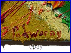 Original Oil? Painting Vintage? Art? Signed Pop Outsider Abstract Outsider? Nature A