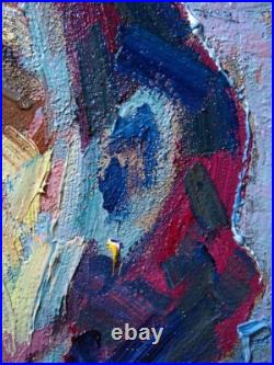 Original Oil? Painting Vintage Impressionism? Art Realist Signed? Abstract Outsider