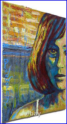 Original Oil? Painting Vintage Impressionist Art Woman Girl? Female Portrait Pop? A