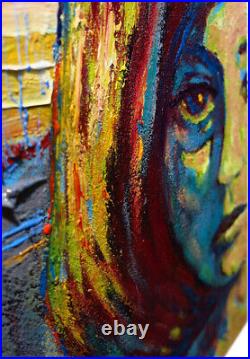 Original Oil? Painting Vintage Impressionist Art Woman Girl? Female Portrait Pop? A