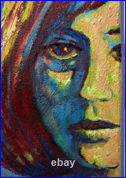 Original Oil? Painting Vintage Impressionist Art Woman Girl? Female Portrait Pop? A