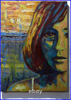 Original Oil? Painting Vintage Impressionist Art Woman Girl? Female Portrait Pop? A