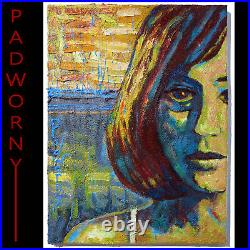 Original Oil? Painting Vintage Impressionist Art Woman Girl? Female Portrait Pop? A