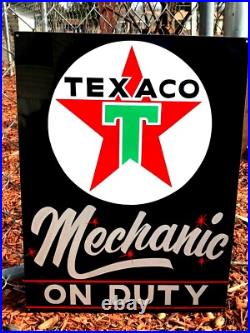 Original PAINTED 24 VINTAGE TEXACO MOTOR OIL SIGN GASOLINE GAS STATION PUMP