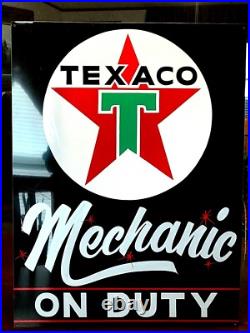 Original PAINTED 24 VINTAGE TEXACO MOTOR OIL SIGN GASOLINE GAS STATION PUMP