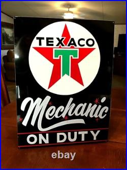 Original PAINTED 24 VINTAGE TEXACO MOTOR OIL SIGN GASOLINE GAS STATION PUMP