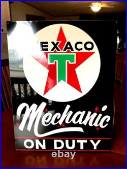 Original PAINTED 24 VINTAGE TEXACO MOTOR OIL SIGN GASOLINE GAS STATION PUMP