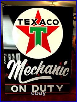 Original PAINTED 24 VINTAGE TEXACO MOTOR OIL SIGN GASOLINE GAS STATION PUMP