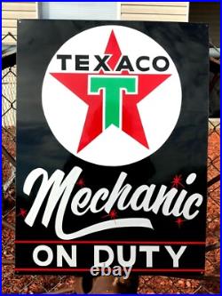 Original PAINTED 24 VINTAGE TEXACO MOTOR OIL SIGN GASOLINE GAS STATION PUMP