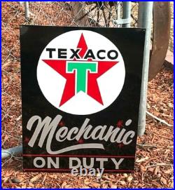 Original PAINTED 24 VINTAGE TEXACO MOTOR OIL SIGN GASOLINE GAS STATION PUMP