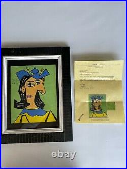 Original Rare Vintage Pablo Picasso Original oil on Paper Framed signed w COA