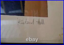 Original Richard Hall Painting Signed Vintage, Framed Acrylic/Mixed Media