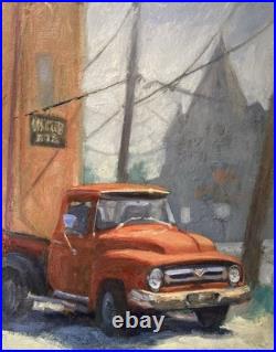 Original Signed Oil Painting of Vintage Red Pickup Truck Made by Me Original Signed Oil Painting of Vintage Red Pickup Truck Made by Me