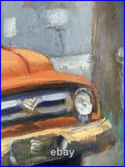 Original Signed Oil Painting of Vintage Red Pickup Truck Made by Me