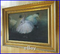 Original Signed Pastel Artwork, Three Ballerinas, In the Style of Edgar Degas, Fram