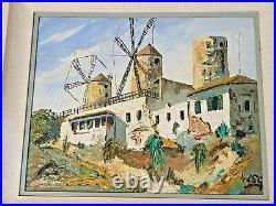 Original Signed WINSTON S. CHURCHILL Framed Oil Painting on Canvas Windmills WSC