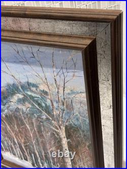 Original Signed Winter Mountain Woods 89 Framed Painting, Rare Vintage Art Decor