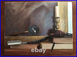 Original Still Life Oil Painting Vintage Theme Hyper Realism Brandon D. Drake