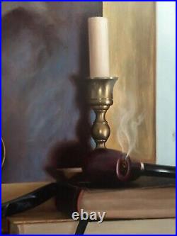 Original Still Life Oil Painting Vintage Theme Hyper Realism Brandon D. Drake