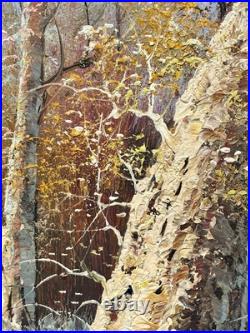 Original VTG Oil on Board Signed M. Scott Framed Landscape Painting 29x41