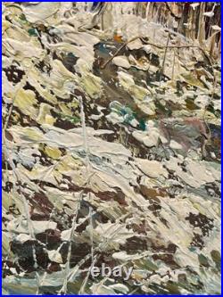Original VTG Oil on Board Signed M. Scott Framed Landscape Painting 29x41