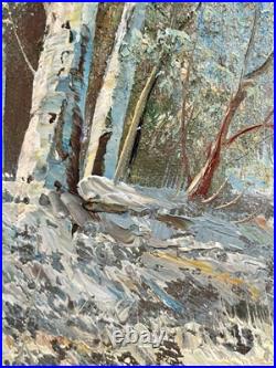 Original VTG Oil on Board Signed M. Scott Framed Landscape Painting 29x41