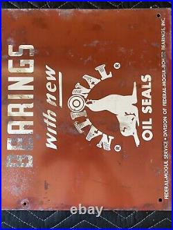 Original Vintage National Oils Painted Metal Sign
