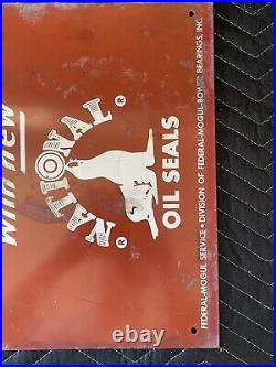 Original Vintage National Oils Painted Metal Sign