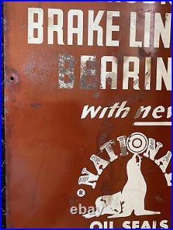Original Vintage National Oils Painted Metal Sign