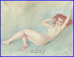 Original Vintage Pal Fried Nude Pin Up Art Painting Lovely Woman Not Szantho