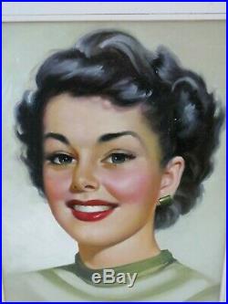 Original Vintage Portrait Painting By Simon Vanderlaan Listed Artist 1950s SV37