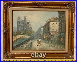 Original Vintage Signed Caroline Burnett Oil Painting Paris Street Scene Framed+