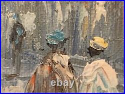 Original Vintage Signed Caroline Burnett Oil Painting Paris Street Scene Framed+