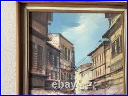 Original Vintage Signed Oil on Canvas Painting By Eddie Sarmiento