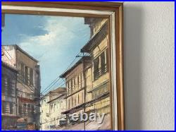 Original Vintage Signed Oil on Canvas Painting By Eddie Sarmiento