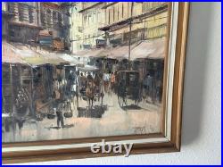 Original Vintage Signed Oil on Canvas Painting By Eddie Sarmiento