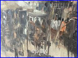 Original Vintage Signed Oil on Canvas Painting By Eddie Sarmiento