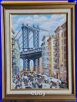 Original Vintage Signed by Jack Grimando depicting early New York City