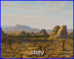 Original Vintage Style Southwestern Mojave Desert Joshua Tree Landscape Painting