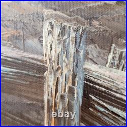 Original Vtg Oil On Canvas Painting Mountain Cabin Landscape Signed J. Hallen