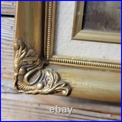 Original Vtg Oil On Canvas Painting Mountain Cabin Landscape Signed J. Hallen